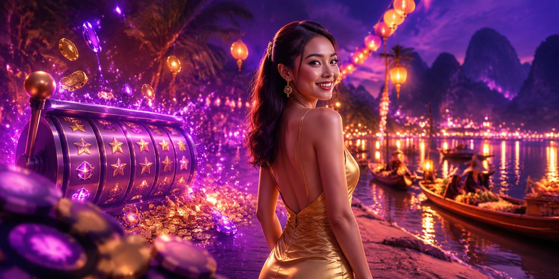 Ánh đèn neon trò chơi slot tại Ninh Bình trong đêm sôi động